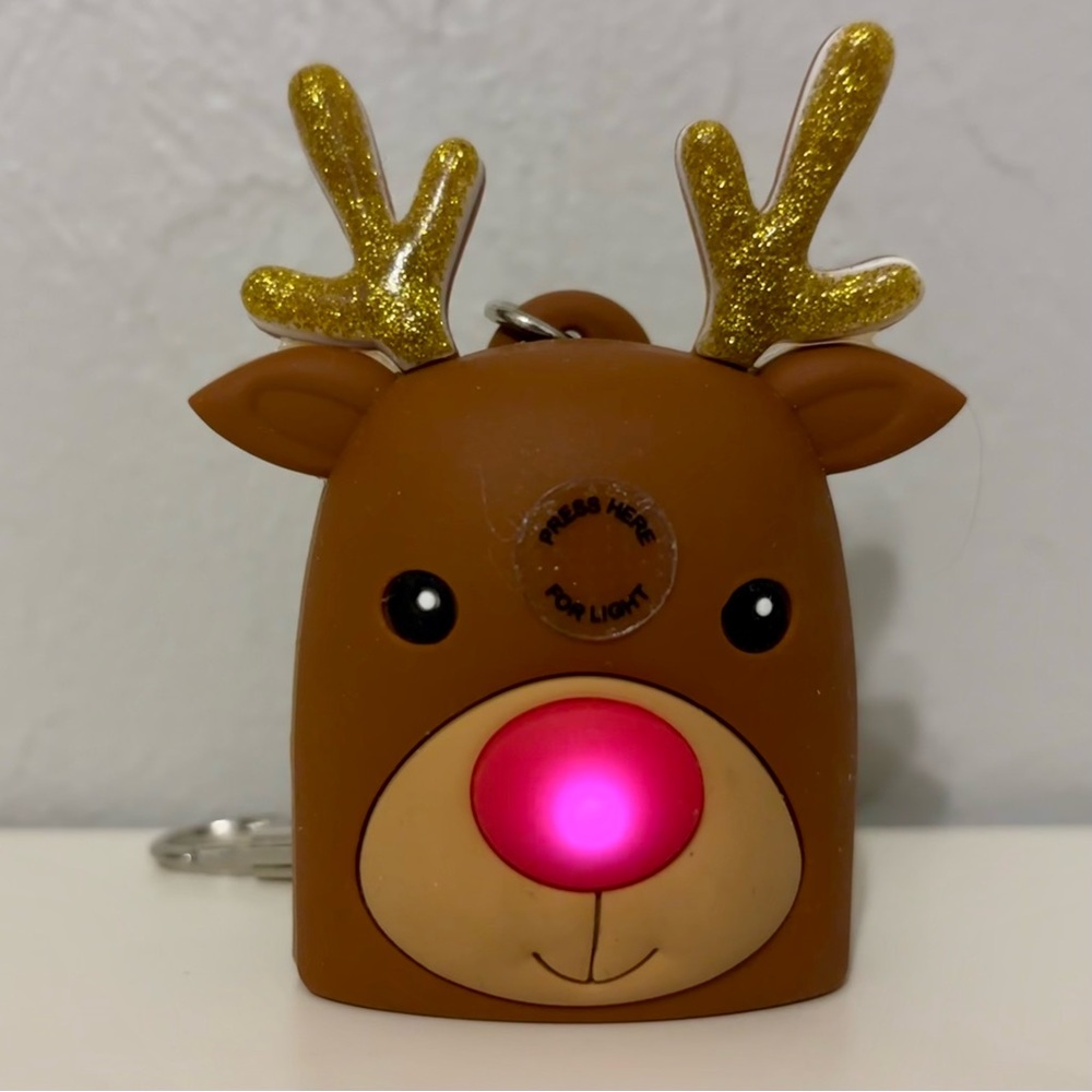Reindeer Bath & Body Works Light Up Jingle Bell Pocketbac Sanitizer Holder